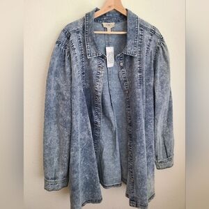 LOGO Lori Golstein Jean Jacket Plus Size 5x New Women's